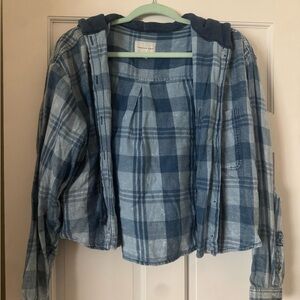 Blue Plaid Button-Up Shirt